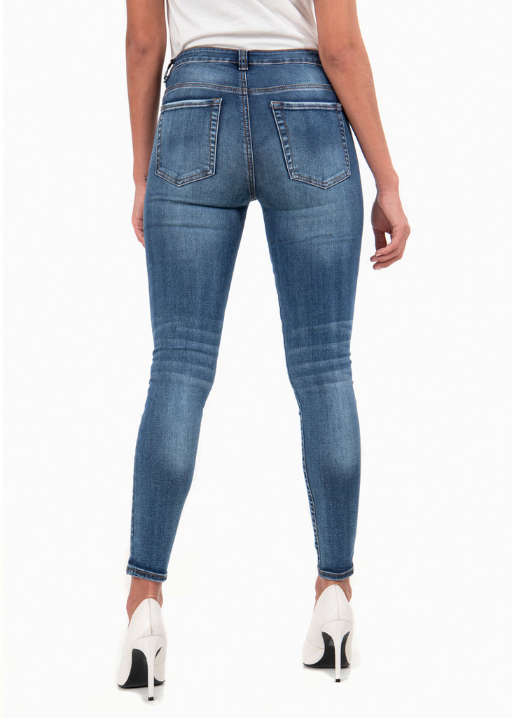 Jean tiro medio skinny para mujer - Flashy