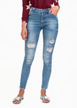 Jean tiro medio skinny para mujer - Flashy