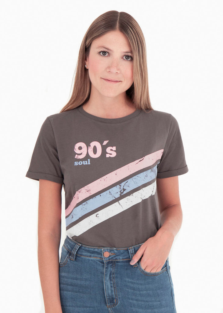Camiseta estampada "90's" para mujer - Flashy