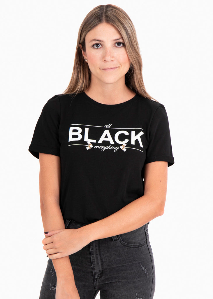 Camiseta estampada "Black" para mujer - Flashy