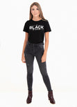 Camiseta estampada "Black" para mujer - Flashy