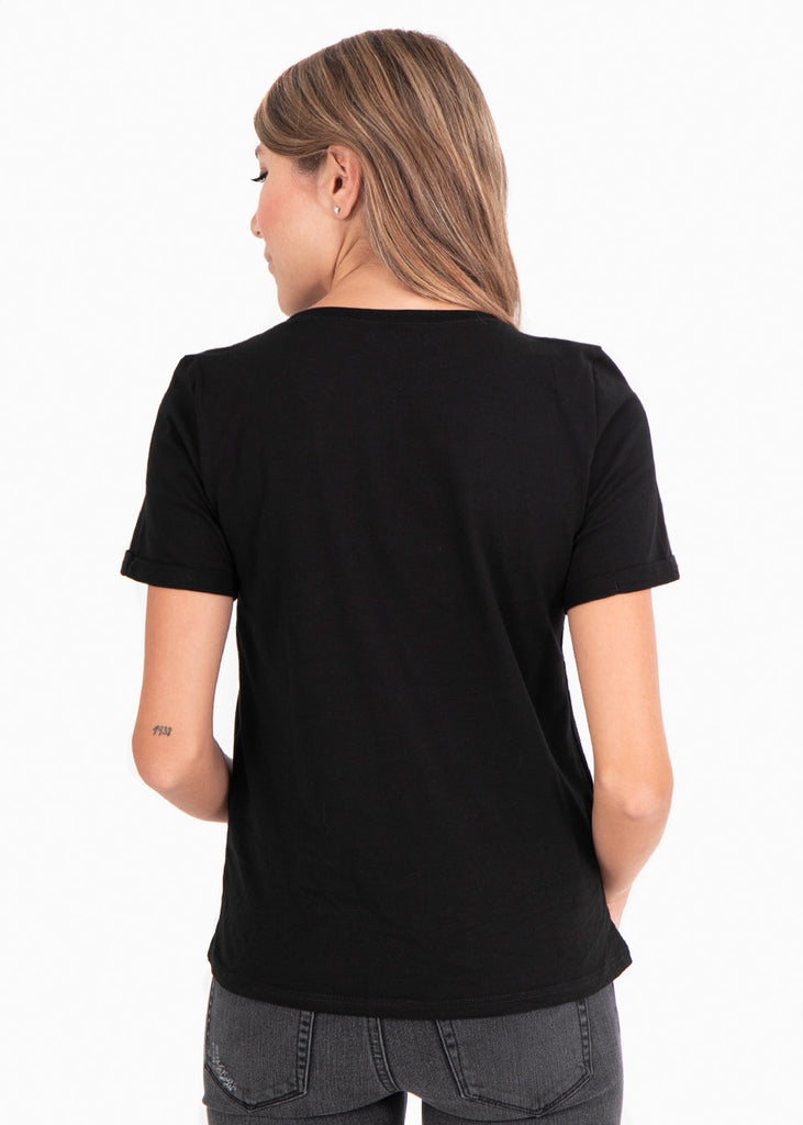 Camiseta estampada "Black" para mujer - Flashy