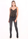 Blusa con botones y anudados en tiras para mujer - Flashy
