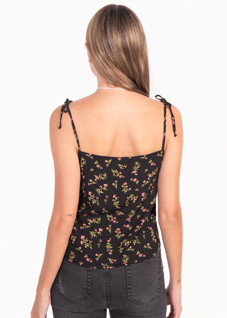Blusa con botones y anudados en tiras para mujer - Flashy