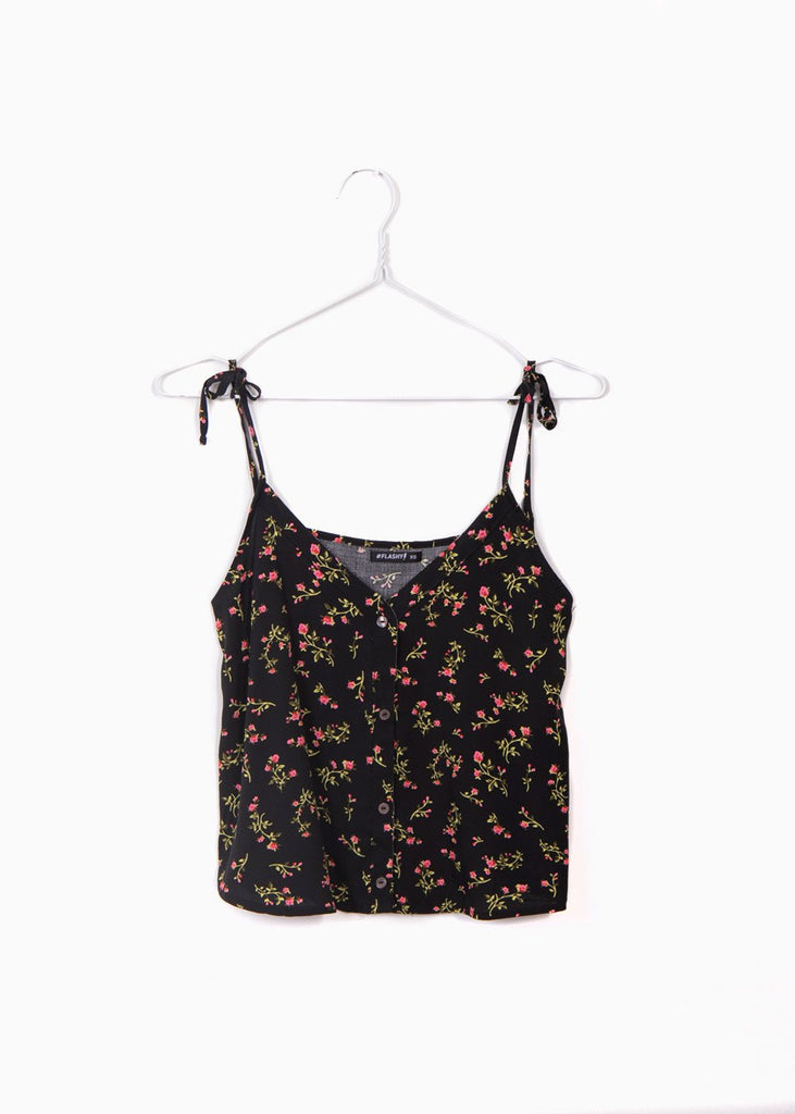 Blusa con botones y anudados en tiras para mujer - Flashy