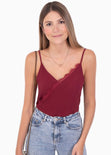 Blusa con escote de encaje para mujer - Flashy