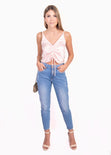 Blusa crop con recogido en frente para mujer - Flashy