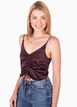 Blusa crop con recogido en frente para mujer - Flashy