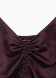 Blusa crop con recogido en frente para mujer - Flashy