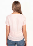 Blusa de botones con cinta para mujer - Flashy