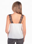 Blusa de encaje en contraste para mujer - Flashy