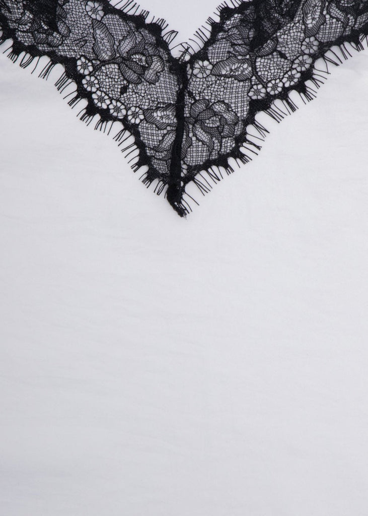 Blusa de encaje en contraste para mujer - Flashy
