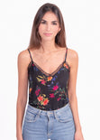 Blusa de flores con encaje para mujer - Flashy