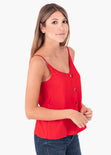 Blusa de tiras con botones de pasta para mujer - Flashy
