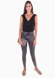 Blusa de tiras con detalle de encaje para mujer - Flashy