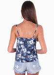 Blusa estampada con encaje en escote para mujer - Flashy
