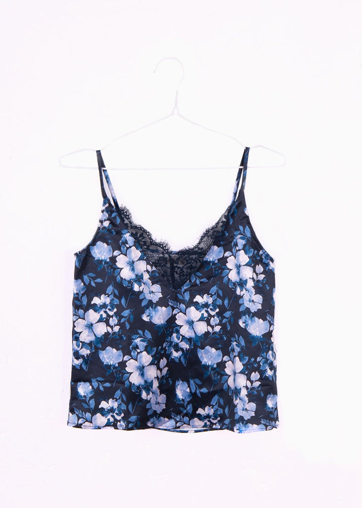 Blusa estampada con encaje en escote para mujer - Flashy