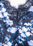 Blusa estampada con encaje en escote para mujer - Flashy