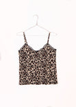 Blusa estampada de leopardo con encaje para mujer - Flashy