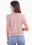 Blusa manga corta con recogido en mangas para mujer - Flashy