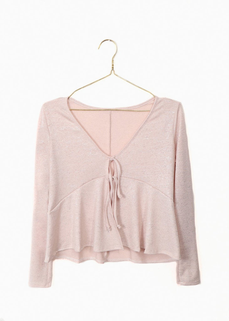 Blusa manga larga con anudados para mujer flashy