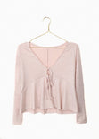 Blusa manga larga con anudados para mujer flashy