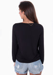 Blusa manga larga con botones de pasta para mujer - Flashy