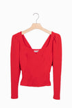 Blusa manga larga con escote cuadrado para mujer - Flashy