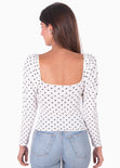 Blusa manga larga con estampado de puntos para mujer - Flashy