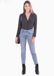 Blusa manga larga con estampado de puntos para mujer - Flashy
