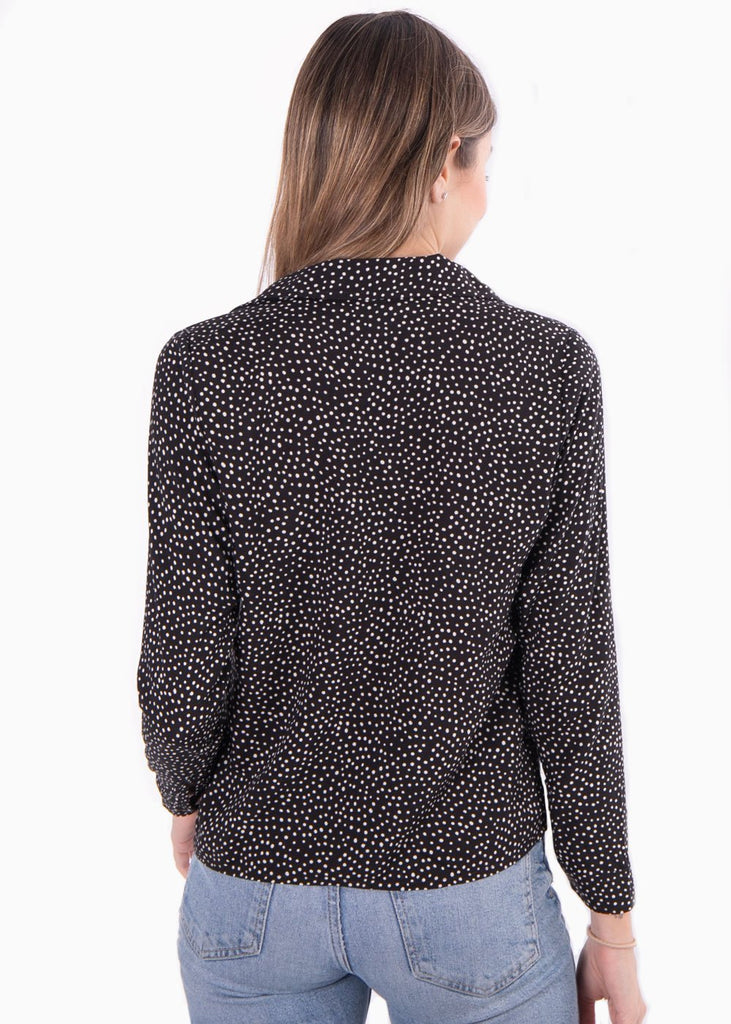 Blusa manga larga con estampado de puntos para mujer - Flashy