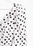 Blusa manga larga con estampado de puntos y escote cuadrado para mujer - Flashy