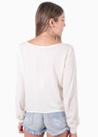 Blusa manga larga con guipure para mujer - Flashy