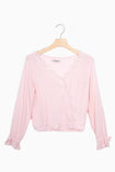 Blusa manga larga con guipure para mujer - Flashy