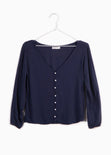 Blusa manga larga con perlas para mujer - Flashy
