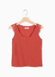 Blusa manga sisa con detalle de encaje en escote y mangas para mujer - Flashy