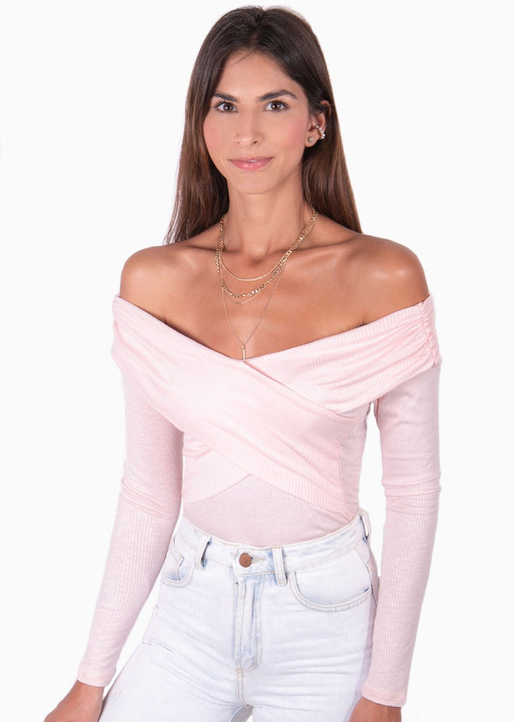 Blusa off shoulder cruzada para mujer - Flashy