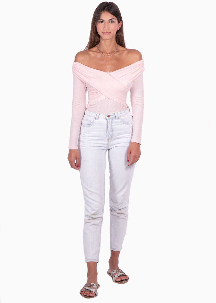 Blusa off shoulder cruzada para mujer - Flashy