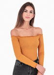 Blusa off shoulder manga larga para mujer - Flashy