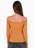 Blusa off shoulder manga larga para mujer - Flashy
