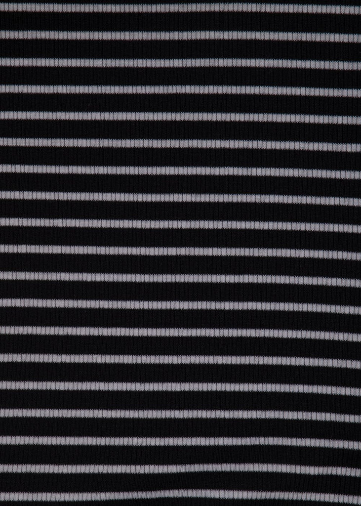 Blusa rayas manga larga color blanco, negro para mujer - Flashy