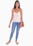 Blusa tiras con nudo en escote para mujer - Flashy