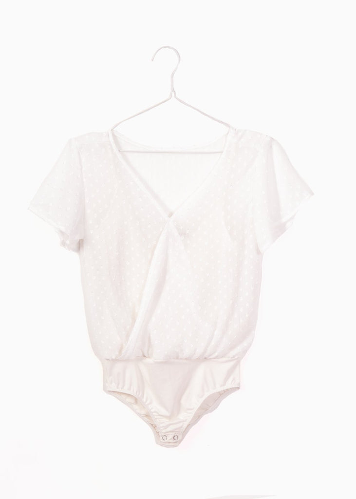 Body con escote cruzado en tela transparente para mujer - Flashy
