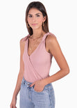Body con escote cruzado y anudados en tiras para mujer - Flashy