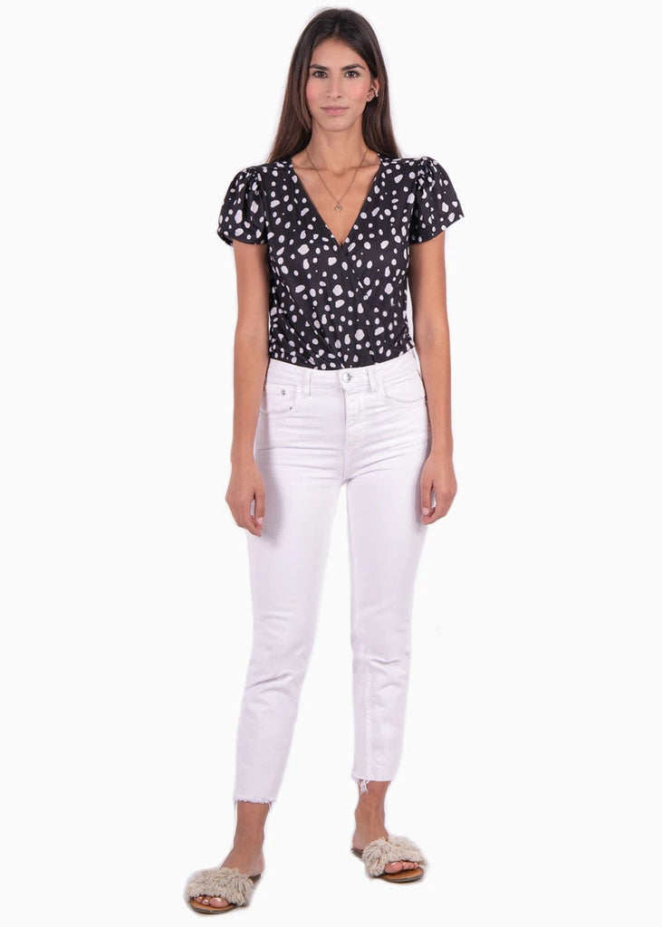 Body cruzado con estampado de puntos para mujer - Flashy