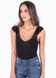 Body de encaje con boleros en mangas para mujer - Flashy