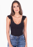 Body de encaje con boleros en mangas para mujer - Flashy