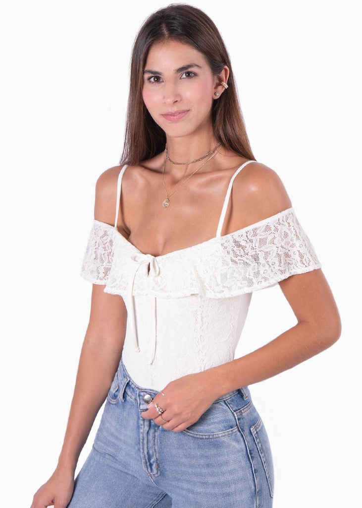 Body de encaje y bolero para mujer - Flashy