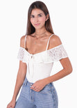 Body de encaje y bolero para mujer - Flashy