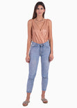 Body drapeado con escote cruzado para mujer - Flashy